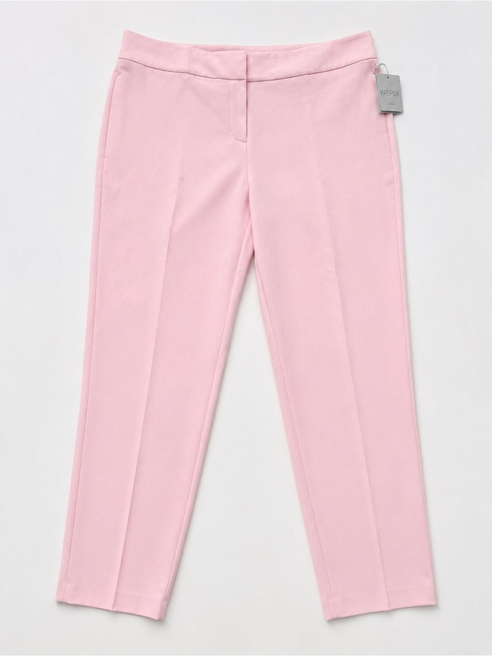 Kasper Stretch Crepe Straight Leg Dress Pants Elastic Sides Pink 14W Plus NEW